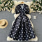 V-neck Polka Dot Puffy Dress