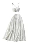 White Camisole&Draped Skirt 2Pcs