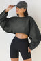 Midriff Baring Oversized Knitted Sweatshirt