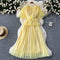 Flared Sleeve 3d Floral Chiffon Dress