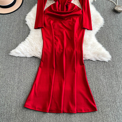 Sexy Waist-slimming Fishtail Halter Dress