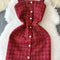 Red Plaid Tweed Slip Dress