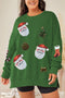 Sequined Christmas Element Patched Sweater