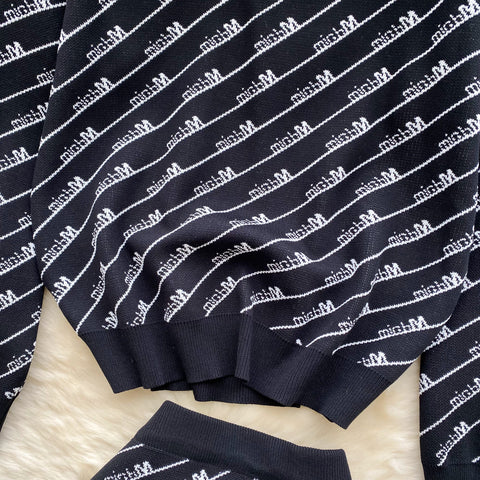 Printed Sweater&Skirt Knitted 2Pcs