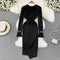 Slant Neckline Zipped Black Dress