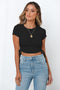 Midriff-baring Drawstring Short Top