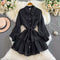 Korean Style Hollowed Lace Shirt Dress