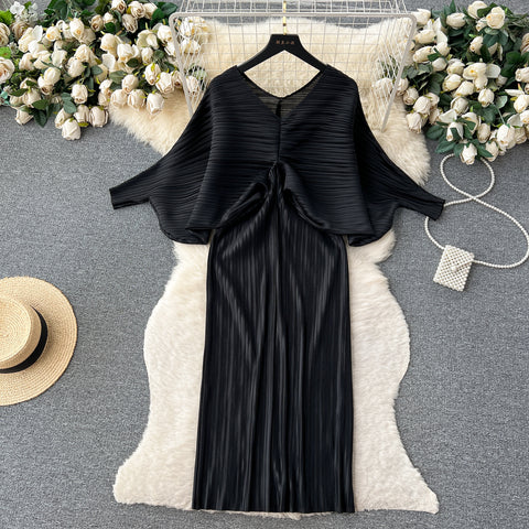 High-end Pleated Floral Printed Dress