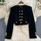 Cardigan&Fishtail Black Dress Velvet 2Pcs