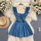 Sweetie Ruffled A-line Denim Dress