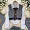 Striped Shirt&Vest&Skirt Uniform 3Pcs