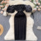 Off-shoulder Puffy Sleeve Black Dress