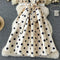 V-neck Polka Dot Puffy Dress