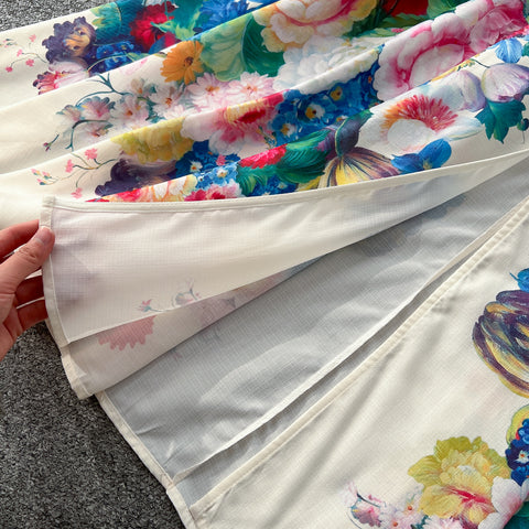 Courtly Floral Printed Shirt Dress