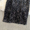 Elegant Sequined Black Velvet Dress