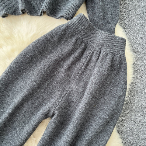 Zipped Knitwear&Trousers Knitted 2Pcs
