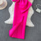 Asymmetric Bow Hip-wrapping Satin Dress