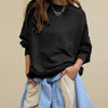 Oversized Solid Color Pullover Sweatshirt