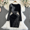 Delicate Color Blocking Knitted Dress