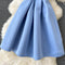 Knotted Bow Pleated Blue Dress