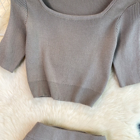 High-end Sweater&Split Skirt 2Pcs