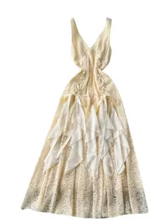 Niche Ruffle Fringed Slip Dress