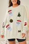 Sequined Christmas Element Patched Sweater