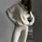 Zipped Lapeled Sweater&Trousers 2Pcs