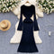 Round Collar Stretchy Knitted Dress