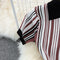 Polo Collar Colorful Stripe Knitted Dress