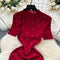 High-end Beaded Slim Knitted Dress