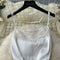 Elegant Lace Patchwork White Dress