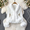 Cutie Furry V-neck Slim Knitwear