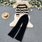 Striped Cardigan&Trousers Knitted 2Pcs