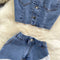 Vest&Skirt Lace Patchwork Denim 2Pcs