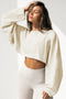 Midriff Baring Oversized Knitted Sweatshirt