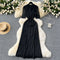 Rhinestone Studded 3d Floral Black Dress