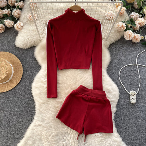 Zipped Jacket&Shorts Striped 2Pcs