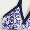 Blue-and-white Floral One-piece Swimsuit