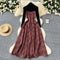 Jacquard Dress&Black Sweater Courtly 2Pcs