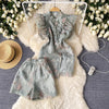 Ruffled Cheongsam&Shorts Floral 2Pcs