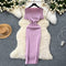 High-end Stretchy Split Knitted Dress