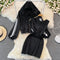 Hooded Jacket&Vest Dress Chic 2Pcs