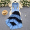 Blue Sweater&Layered Mesh Skirt 2Pcs