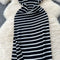 Color Blocking Striped Knitted Dress