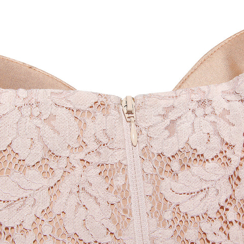 Floral Embroidered Lace Fishbone Top