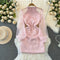 Beaded Pink Mesh Patchwork Cheongsam