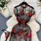 Ethnic Hollowed Floral Cheongsam with Pantie