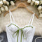 Sexy Green Lace-up White Camisole