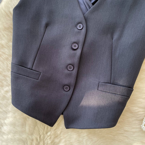 V-neck Single-breasted Suit Vest